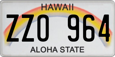 HI license plate ZZO964