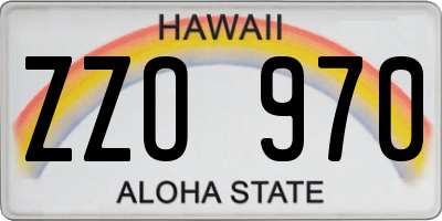 HI license plate ZZO970