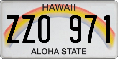 HI license plate ZZO971