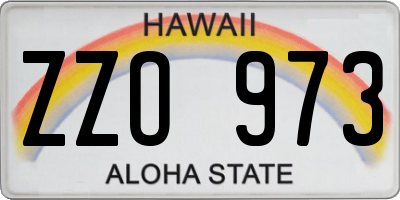 HI license plate ZZO973