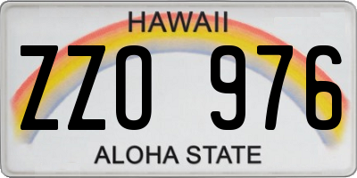 HI license plate ZZO976