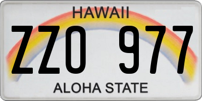 HI license plate ZZO977