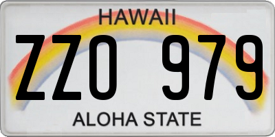 HI license plate ZZO979