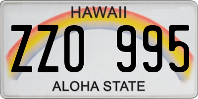 HI license plate ZZO995