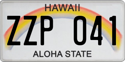 HI license plate ZZP041