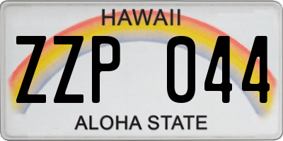 HI license plate ZZP044