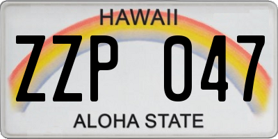 HI license plate ZZP047