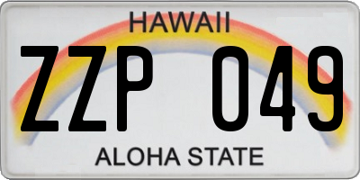 HI license plate ZZP049