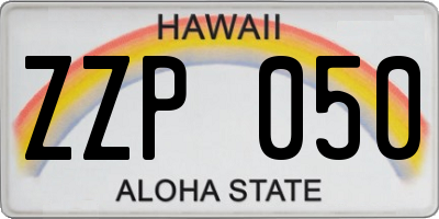 HI license plate ZZP050