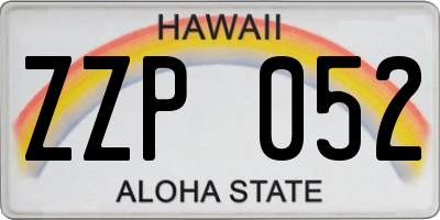 HI license plate ZZP052