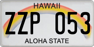 HI license plate ZZP053