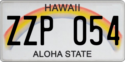 HI license plate ZZP054