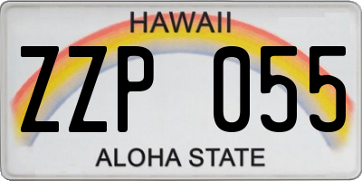 HI license plate ZZP055