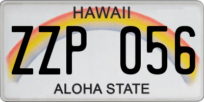 HI license plate ZZP056