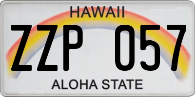 HI license plate ZZP057