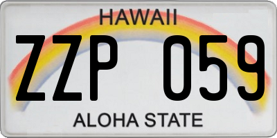 HI license plate ZZP059