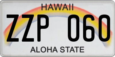 HI license plate ZZP060