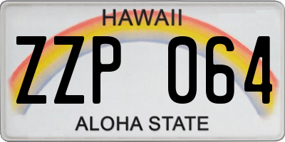 HI license plate ZZP064