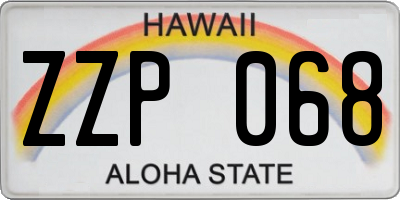 HI license plate ZZP068