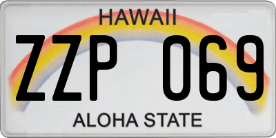 HI license plate ZZP069