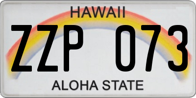 HI license plate ZZP073