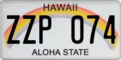 HI license plate ZZP074