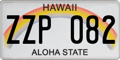 HI license plate ZZP082