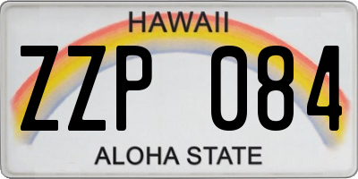 HI license plate ZZP084