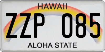 HI license plate ZZP085