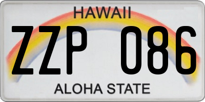 HI license plate ZZP086