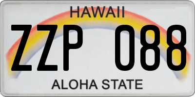 HI license plate ZZP088