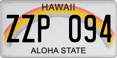 HI license plate ZZP094