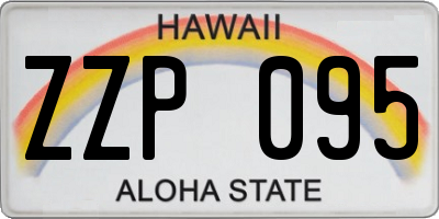 HI license plate ZZP095