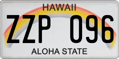 HI license plate ZZP096