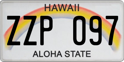 HI license plate ZZP097