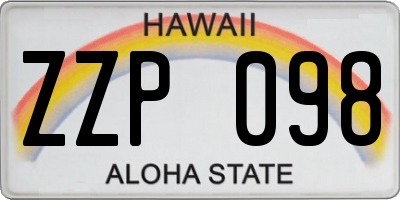 HI license plate ZZP098