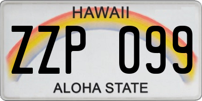 HI license plate ZZP099