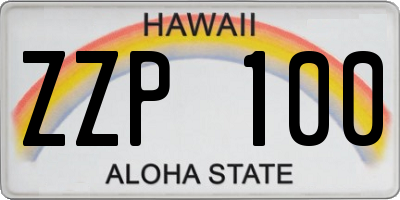 HI license plate ZZP100