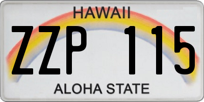 HI license plate ZZP115