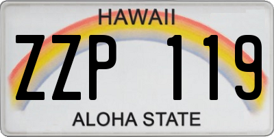 HI license plate ZZP119