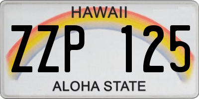 HI license plate ZZP125