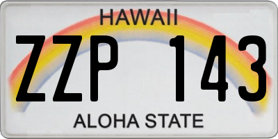 HI license plate ZZP143