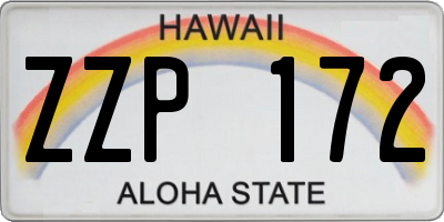 HI license plate ZZP172