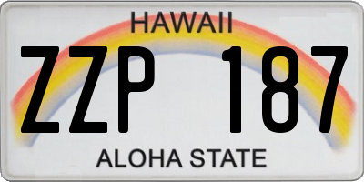 HI license plate ZZP187