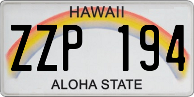 HI license plate ZZP194