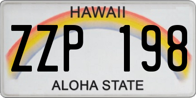 HI license plate ZZP198