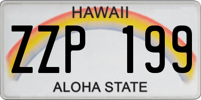 HI license plate ZZP199