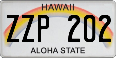 HI license plate ZZP202