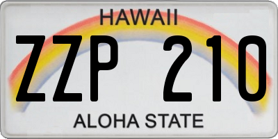 HI license plate ZZP210