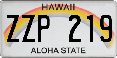 HI license plate ZZP219